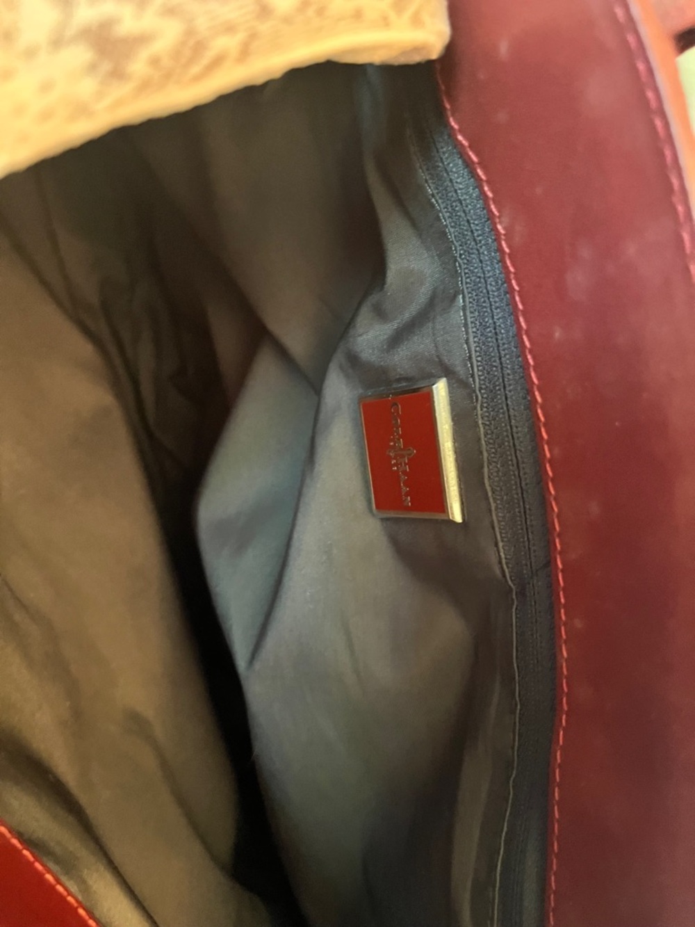 Cole Haan RARE Vintage Luxury Burgundy Red Haircalf Medium Satchel Tote (GUC) - Picture 14 of 17